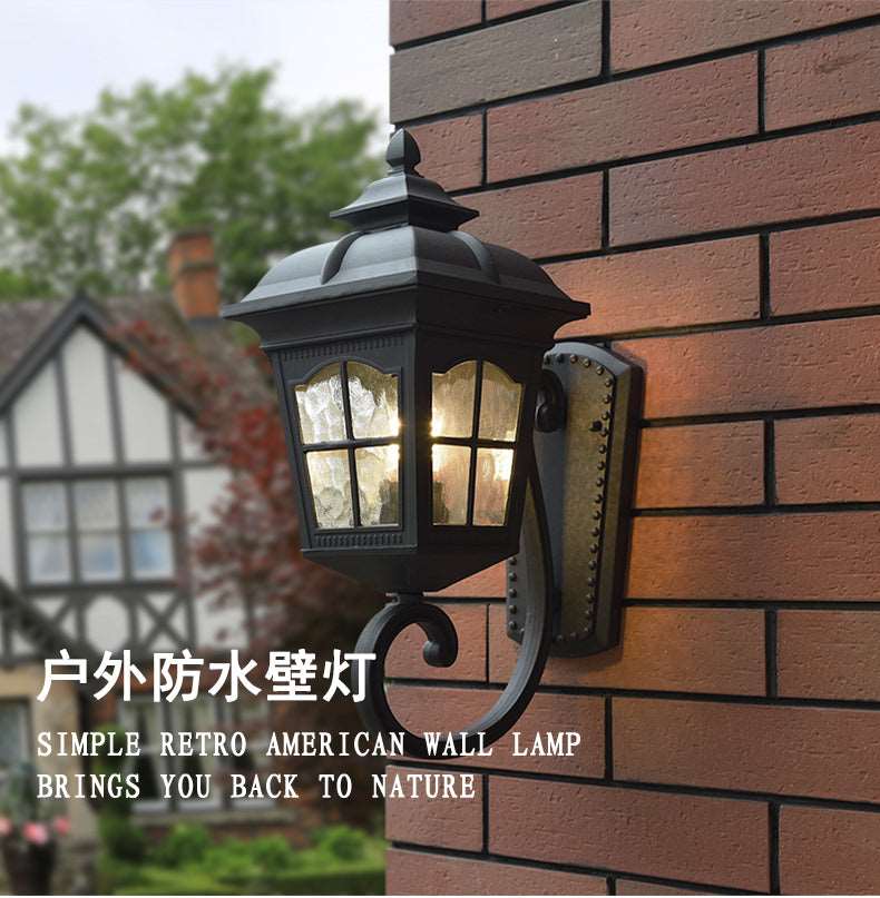 European-style outdoor waterproof wall lamp balcony outdoor villa entrance garden terrace roof outdoor courtyard wall lamp