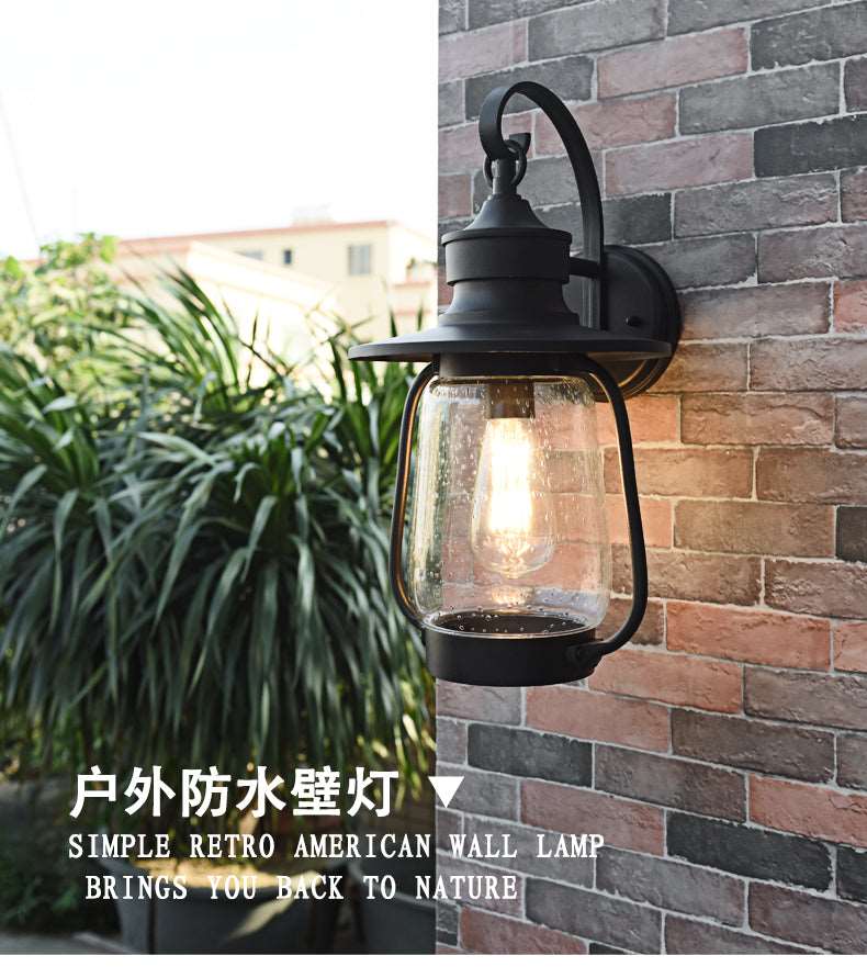 Chinese style horse lamp wall lamp outdoor waterproof and rust-proof garden lamp balcony corridor aisle retro wall lamp villa wall lamp