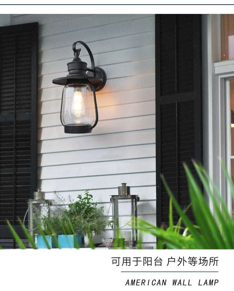 Chinese style horse lamp wall lamp outdoor waterproof and rust-proof garden lamp balcony corridor aisle retro wall lamp villa wall lamp