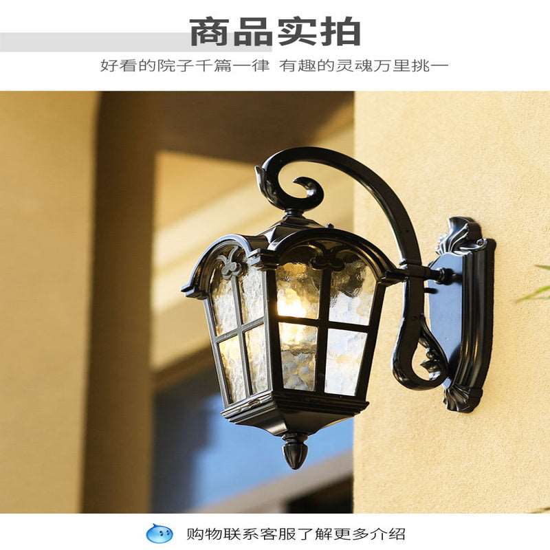 American outdoor solar balcony corridor corridor waterproof villa new rural outdoor gate courtyard European wall lamp