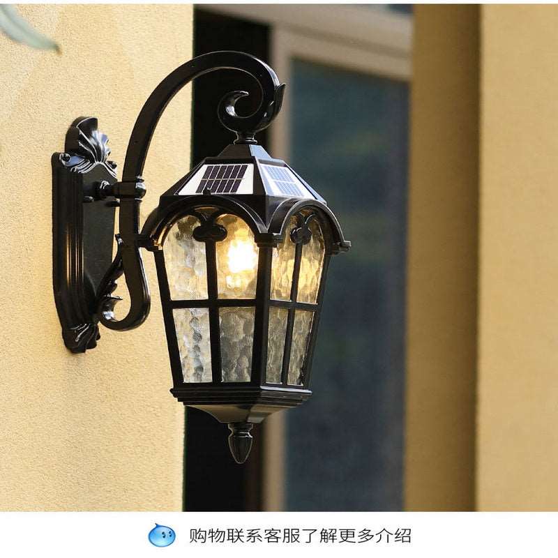 American outdoor solar balcony corridor corridor waterproof villa new rural outdoor gate courtyard European wall lamp