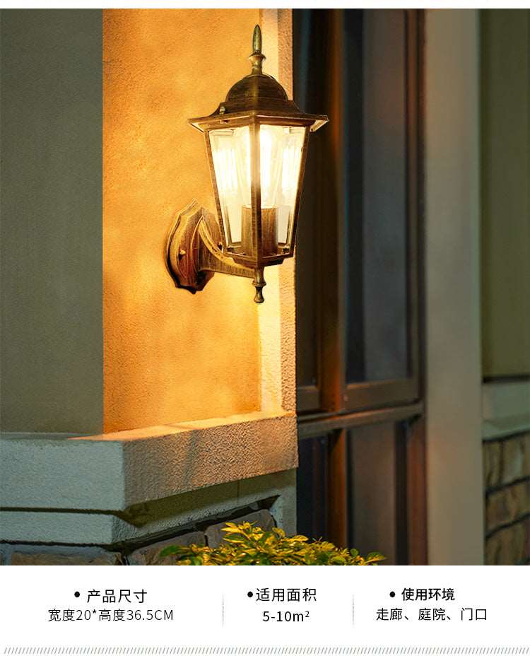 American outdoor solar balcony corridor corridor waterproof villa new rural outdoor gate courtyard European wall lamp