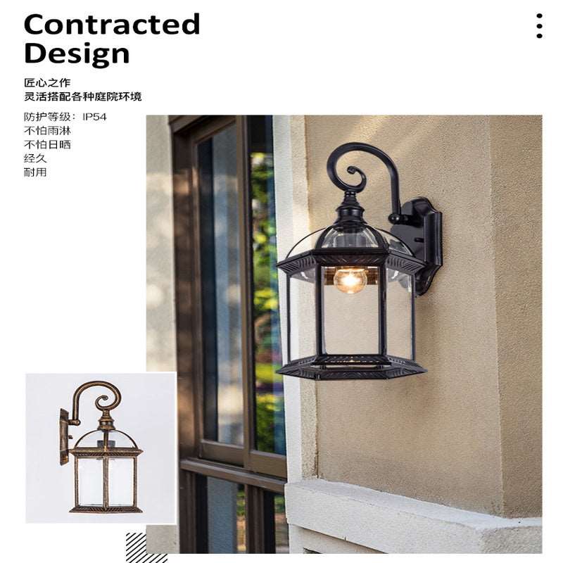 American outdoor solar balcony corridor corridor waterproof villa new rural outdoor gate courtyard European wall lamp