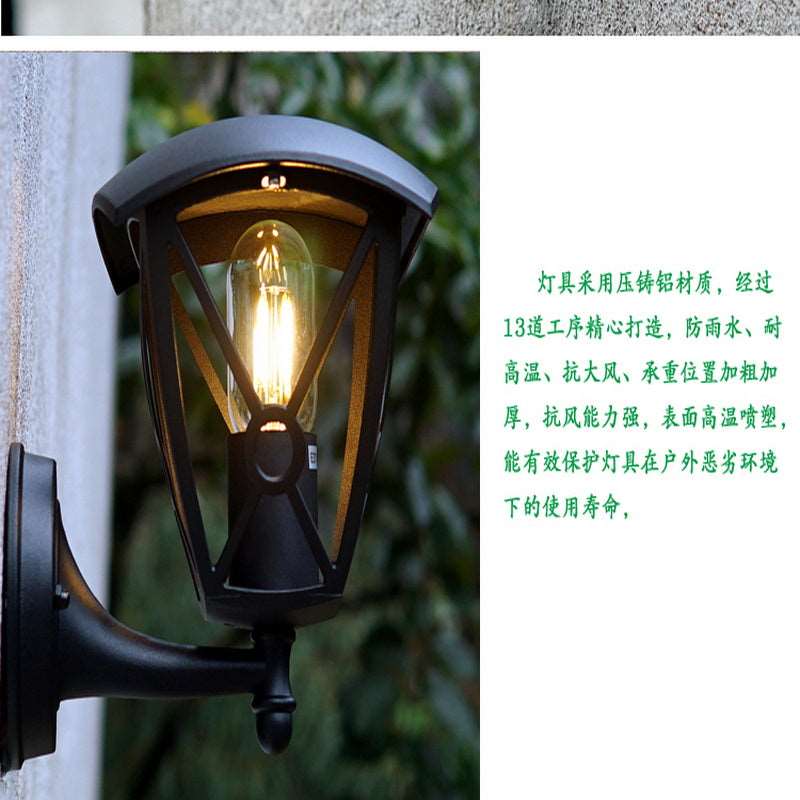 American outdoor solar balcony corridor corridor waterproof villa new rural outdoor gate courtyard European wall lamp