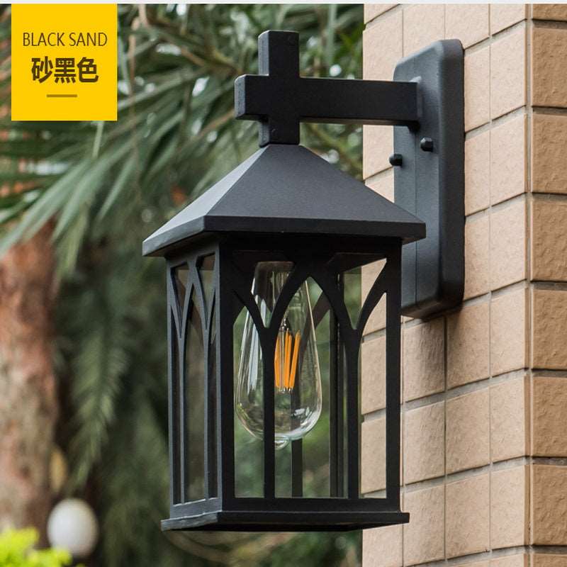 American outdoor solar balcony corridor corridor waterproof villa new rural outdoor gate courtyard European wall lamp