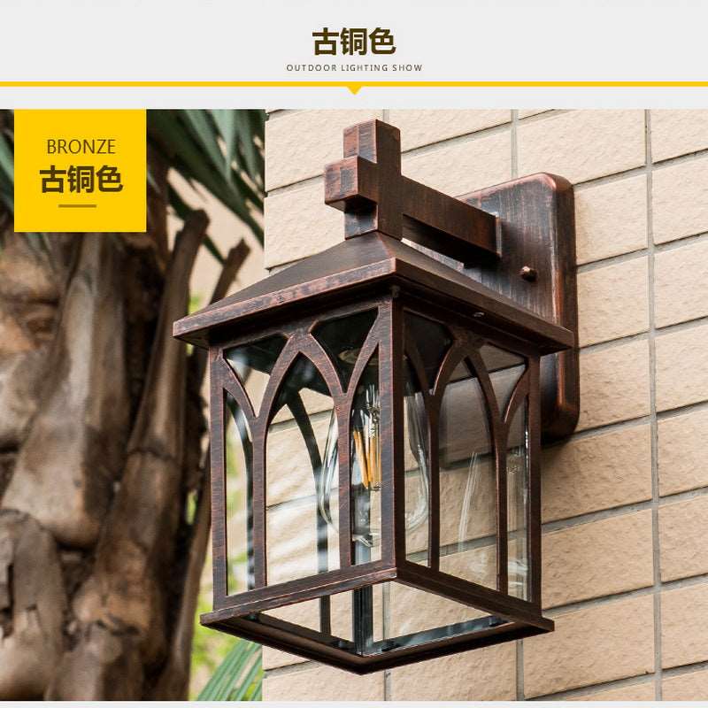 American outdoor solar balcony corridor corridor waterproof villa new rural outdoor gate courtyard European wall lamp