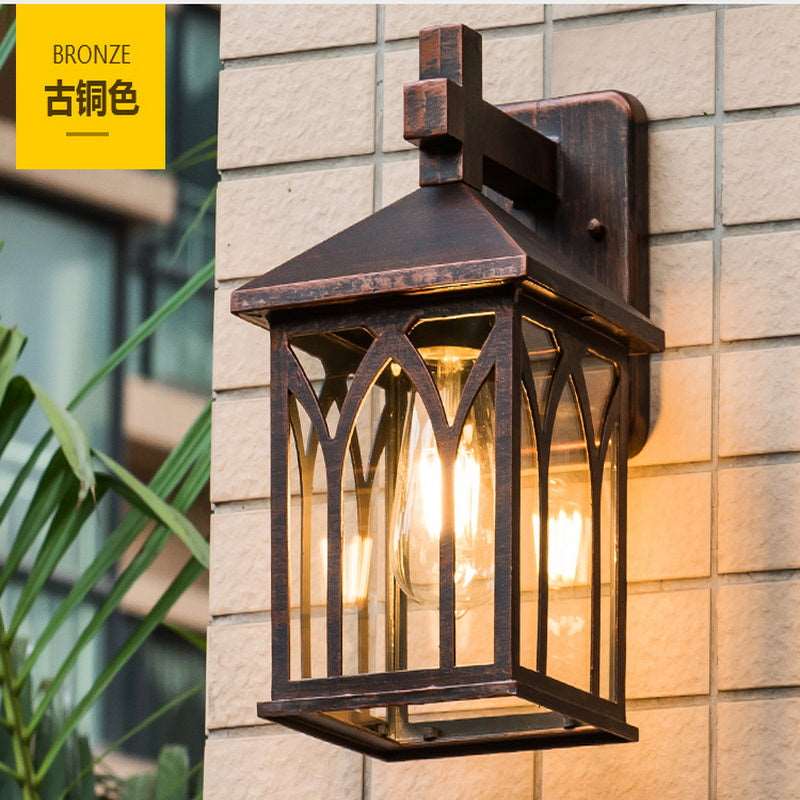 American outdoor solar balcony corridor corridor waterproof villa new rural outdoor gate courtyard European wall lamp