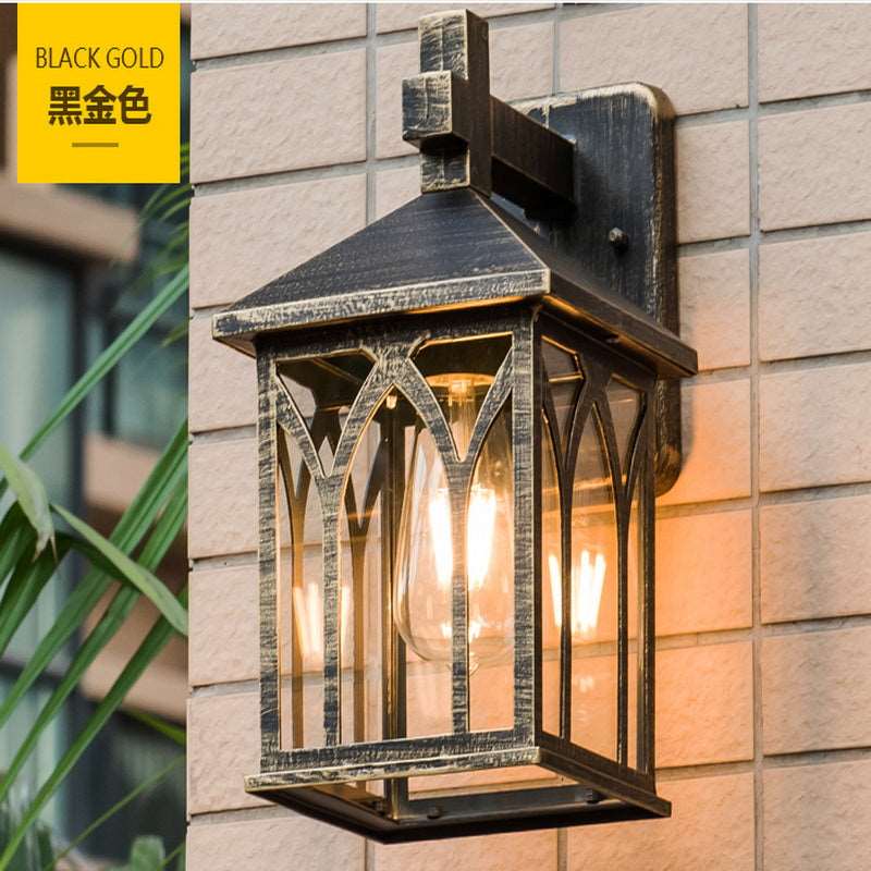 American outdoor solar balcony corridor corridor waterproof villa new rural outdoor gate courtyard European wall lamp