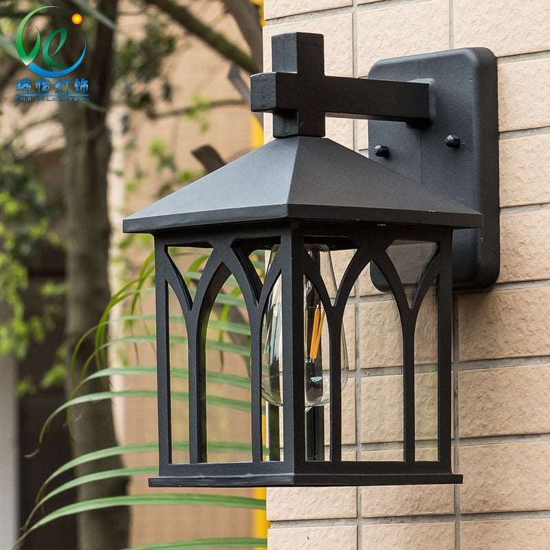 American outdoor solar balcony corridor corridor waterproof villa new rural outdoor gate courtyard European wall lamp