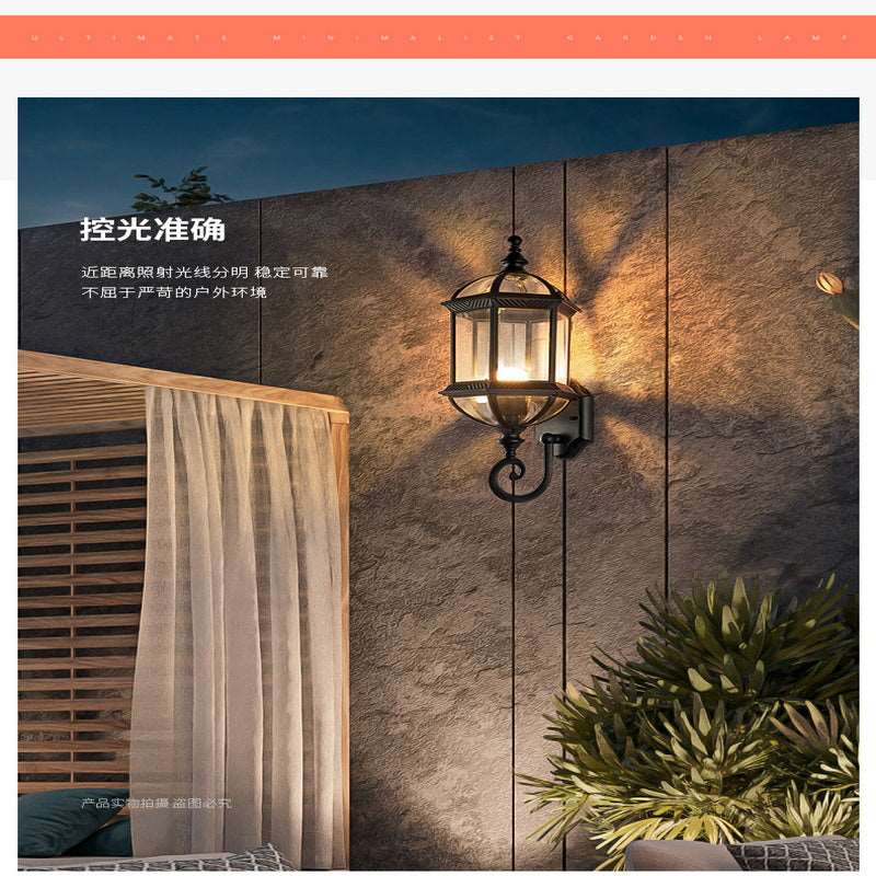 American outdoor solar balcony corridor corridor waterproof villa new rural outdoor gate courtyard European wall lamp