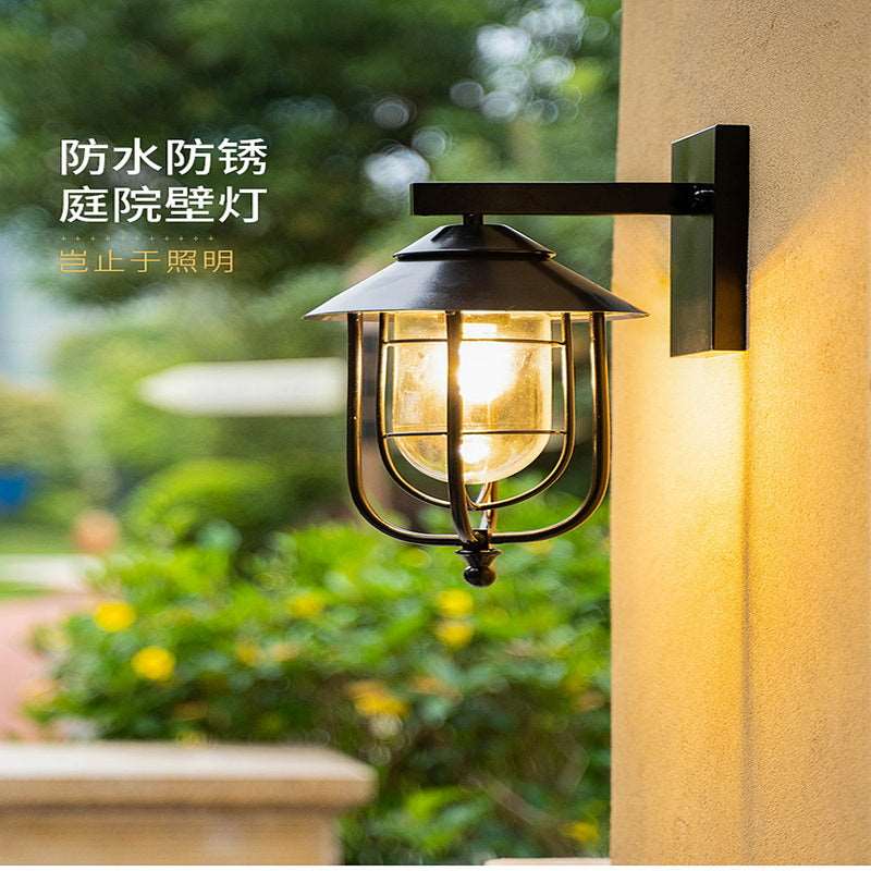 American outdoor solar balcony corridor corridor waterproof villa new rural outdoor gate courtyard European wall lamp