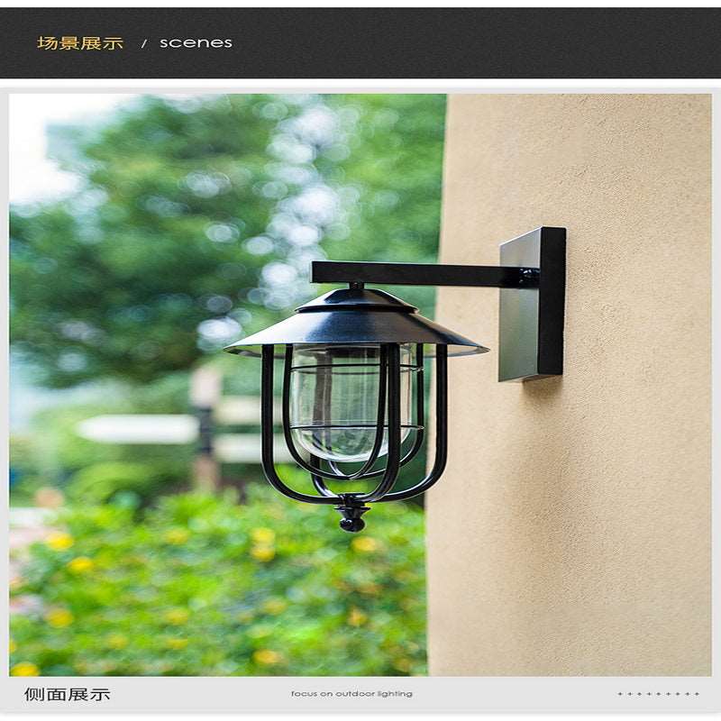 American outdoor solar balcony corridor corridor waterproof villa new rural outdoor gate courtyard European wall lamp