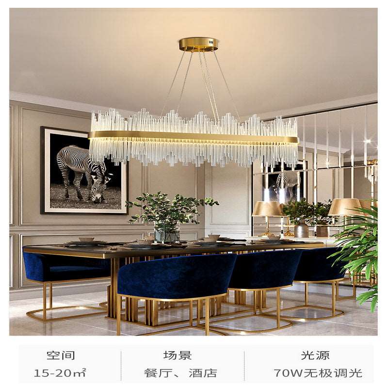 French all -copper living room chandelier American retro bedroom restaurant lights Italian light luxury lamp creative crystal chandelier