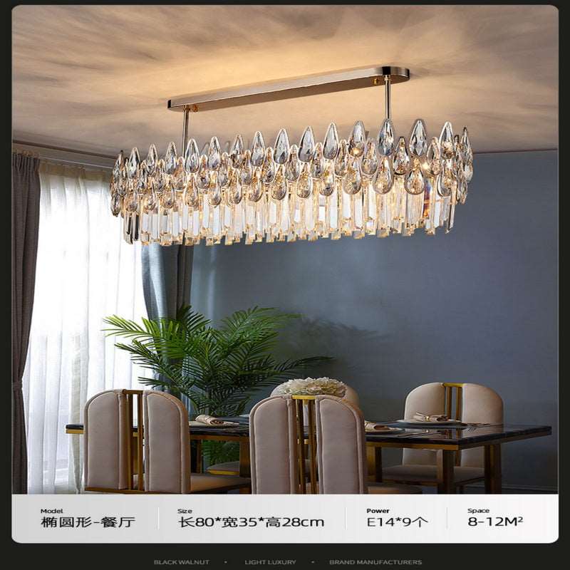 French all -copper living room chandelier American retro bedroom restaurant lights Italian light luxury lamp creative crystal chandelier