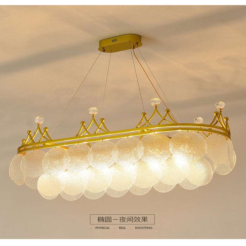 French all -copper living room chandelier American retro bedroom restaurant lights Italian light luxury lamp creative crystal chandelier