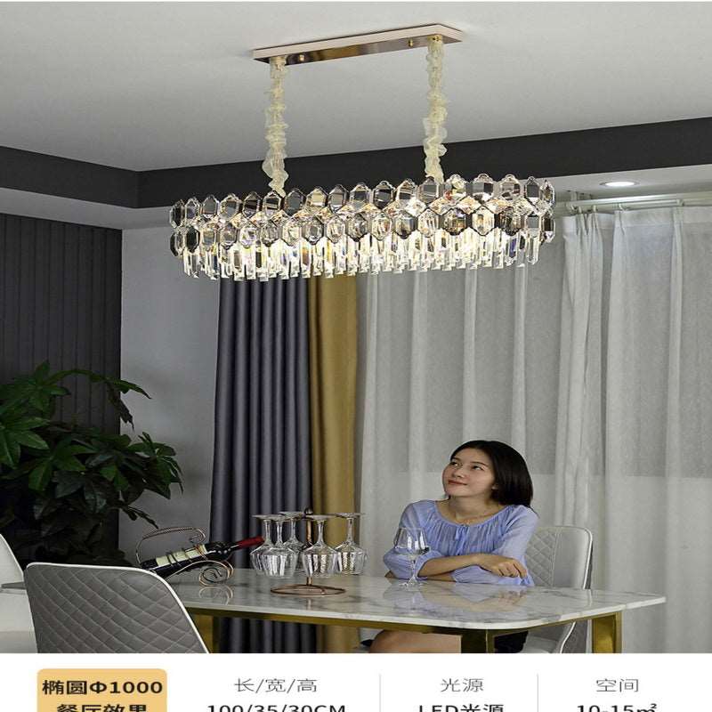 French all -copper living room chandelier American retro bedroom restaurant lights Italian light luxury lamp creative crystal chandelier