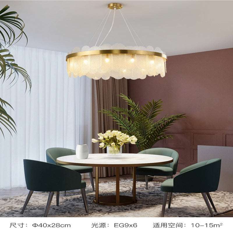 French all -copper living room chandelier American retro bedroom restaurant lights Italian light luxury lamp creative crystal chandelier