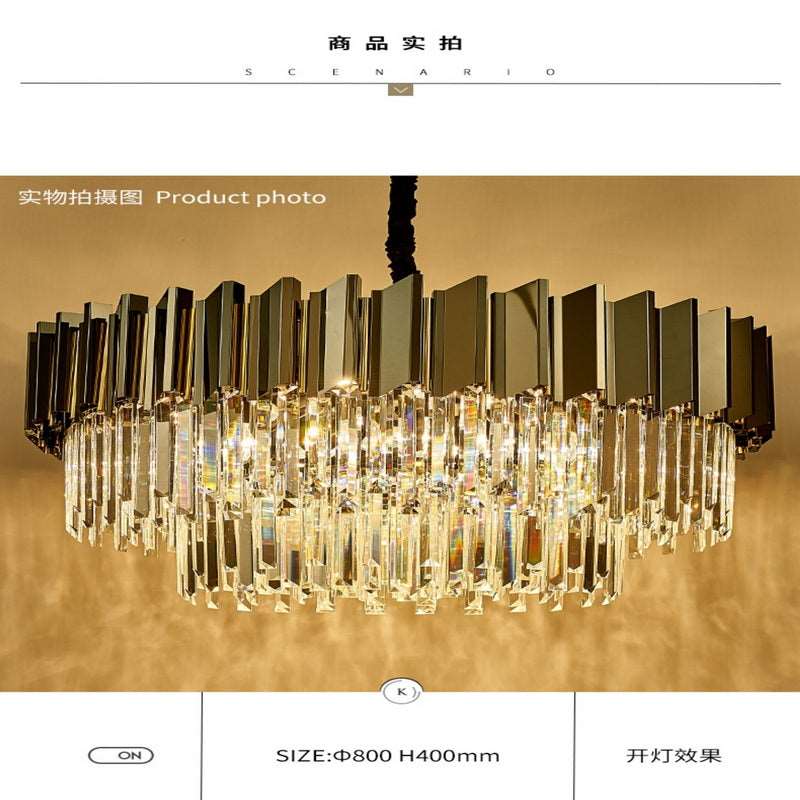 French all -copper living room chandelier American retro bedroom restaurant lights Italian light luxury lamp creative crystal chandelier