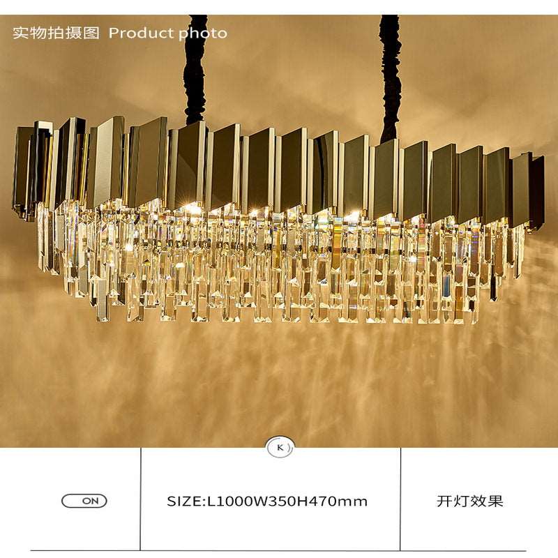 French all -copper living room chandelier American retro bedroom restaurant lights Italian light luxury lamp creative crystal chandelier