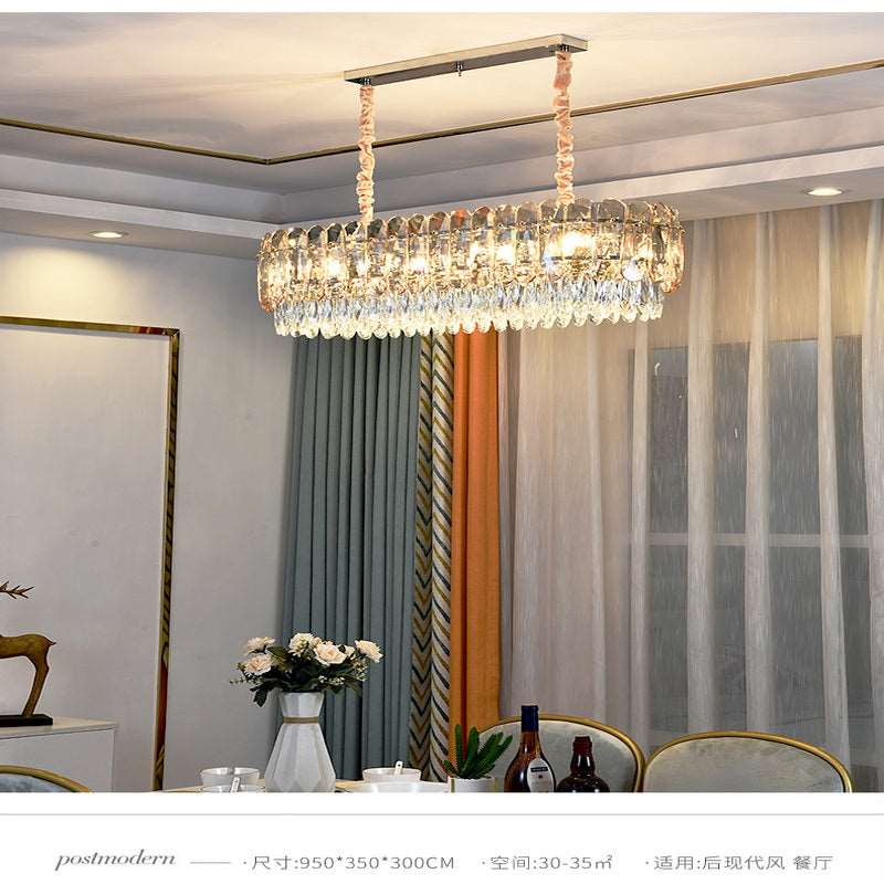 French all -copper living room chandelier American retro bedroom restaurant lights Italian light luxury lamp creative crystal chandelier