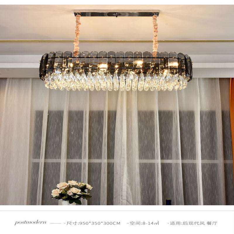 French all -copper living room chandelier American retro bedroom restaurant lights Italian light luxury lamp creative crystal chandelier