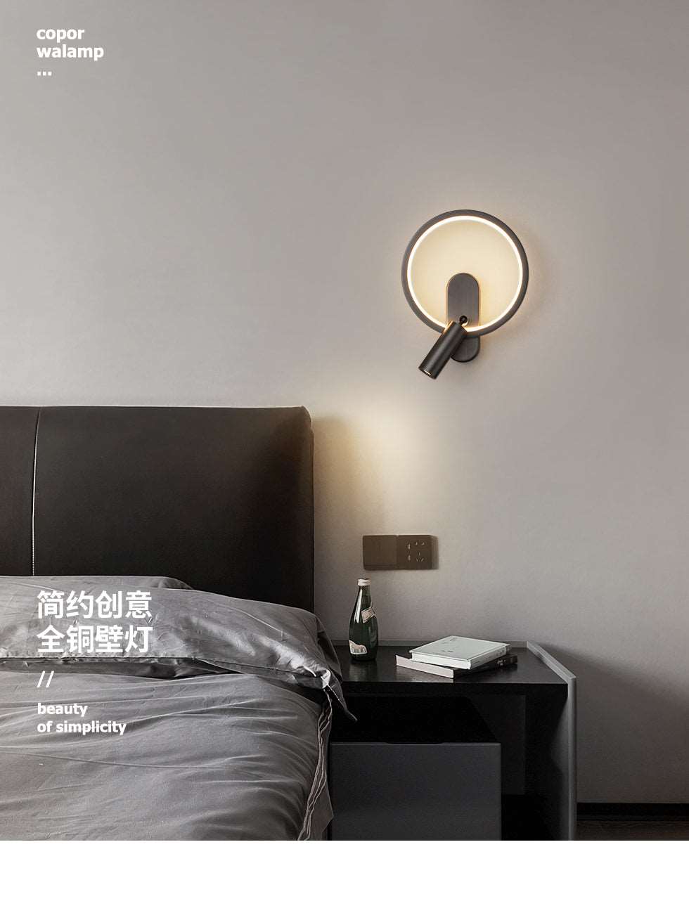 All -copper restaurant chandelier Nordic Light Luxury Modern Simple bedroom bedroom light warm romantic French chandelier