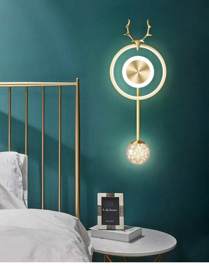 All -copper restaurant chandelier Nordic Light Luxury Modern Simple bedroom bedroom light warm romantic French chandelier