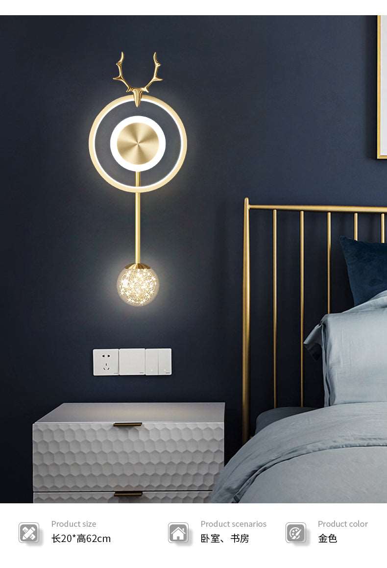 All -copper restaurant chandelier Nordic Light Luxury Modern Simple bedroom bedroom light warm romantic French chandelier