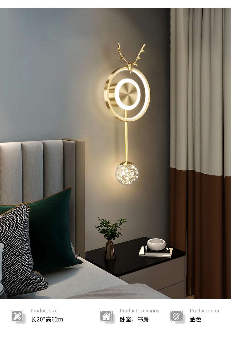 All -copper restaurant chandelier Nordic Light Luxury Modern Simple bedroom bedroom light warm romantic French chandelier